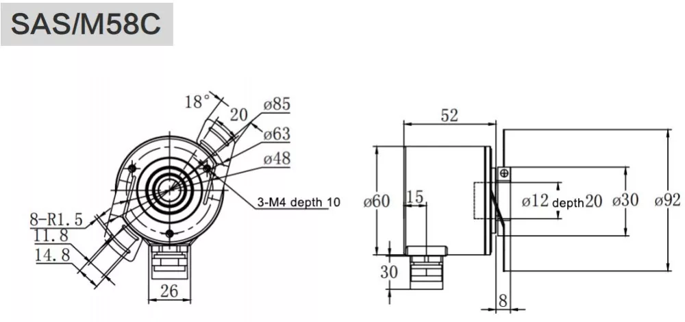 58mm Ssi Heavy Duty Encoder